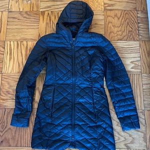 The North Face, long black jacket. Lightly worn